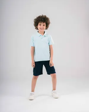 Boys Short Sleeved Embroidered Polo T-shirt