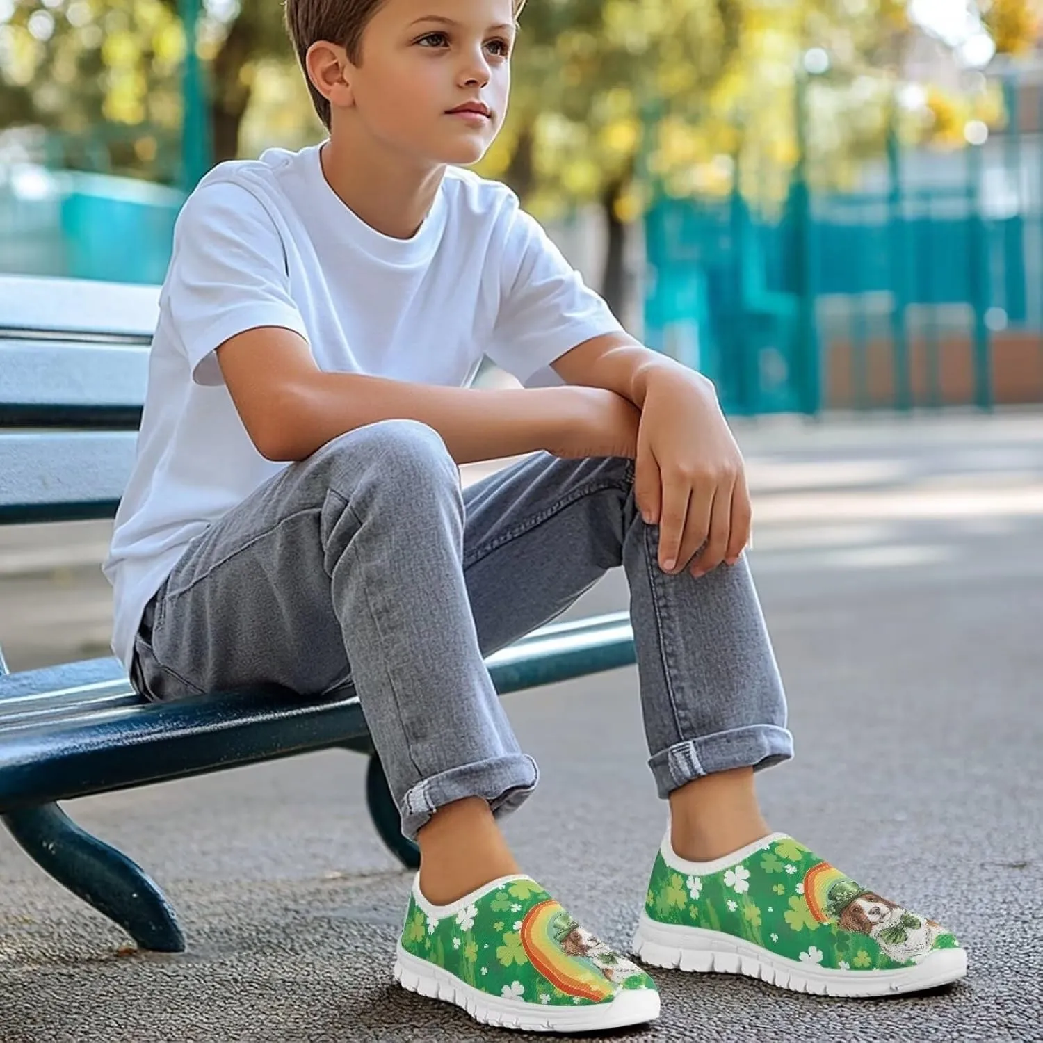 Boys Slip On Shoes Little Kids Tennis Shoes St. Patrick's Day Shoes