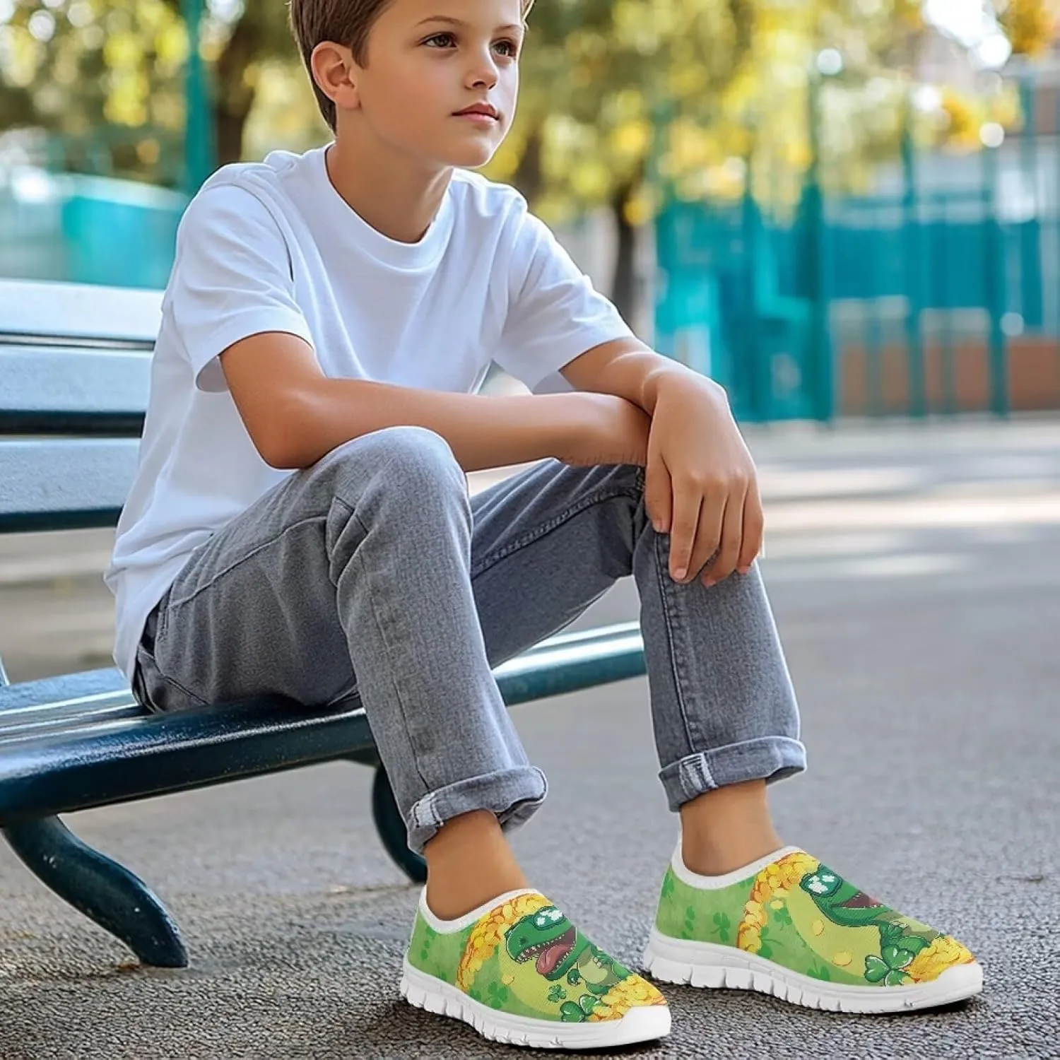 Boys Slip On Shoes Little Kids Tennis Shoes St. Patrick's Day Shoes