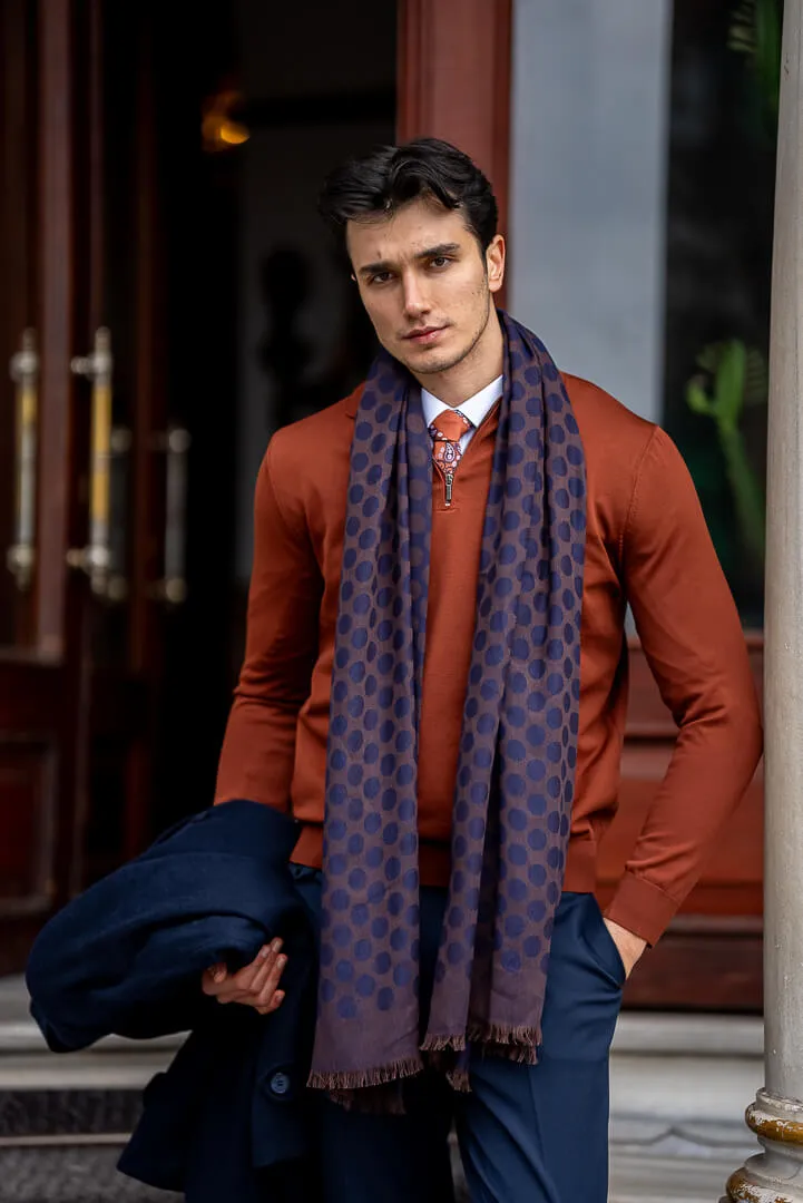 Brabion Tile Zipper Collar Knitwear
