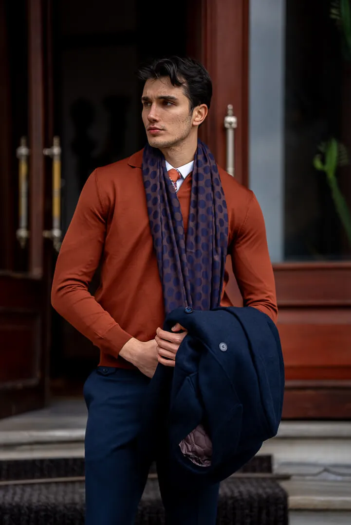 Brabion Tile Zipper Collar Knitwear