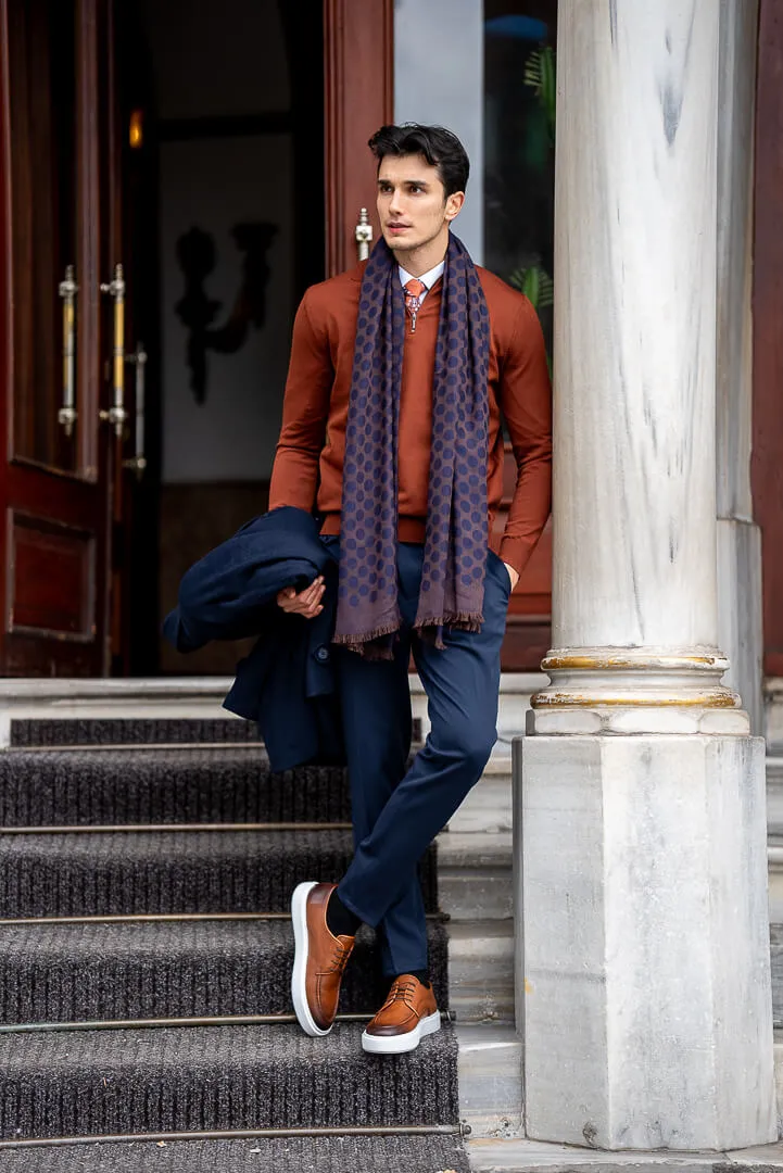 Brabion Tile Zipper Collar Knitwear