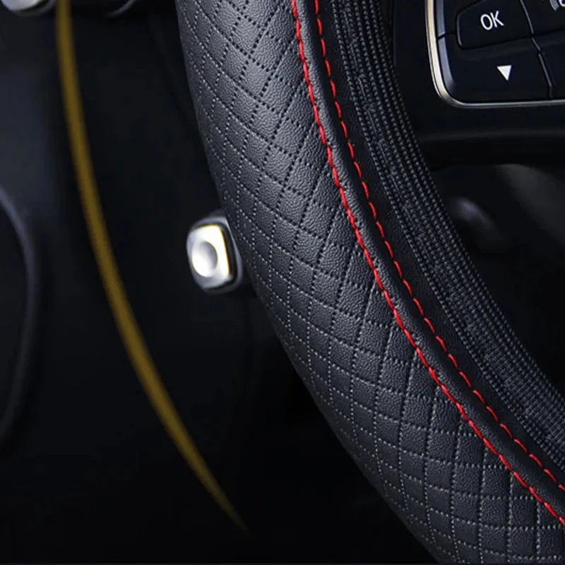 Breathable Microfiber Steering Wheel Cover 37-39cm