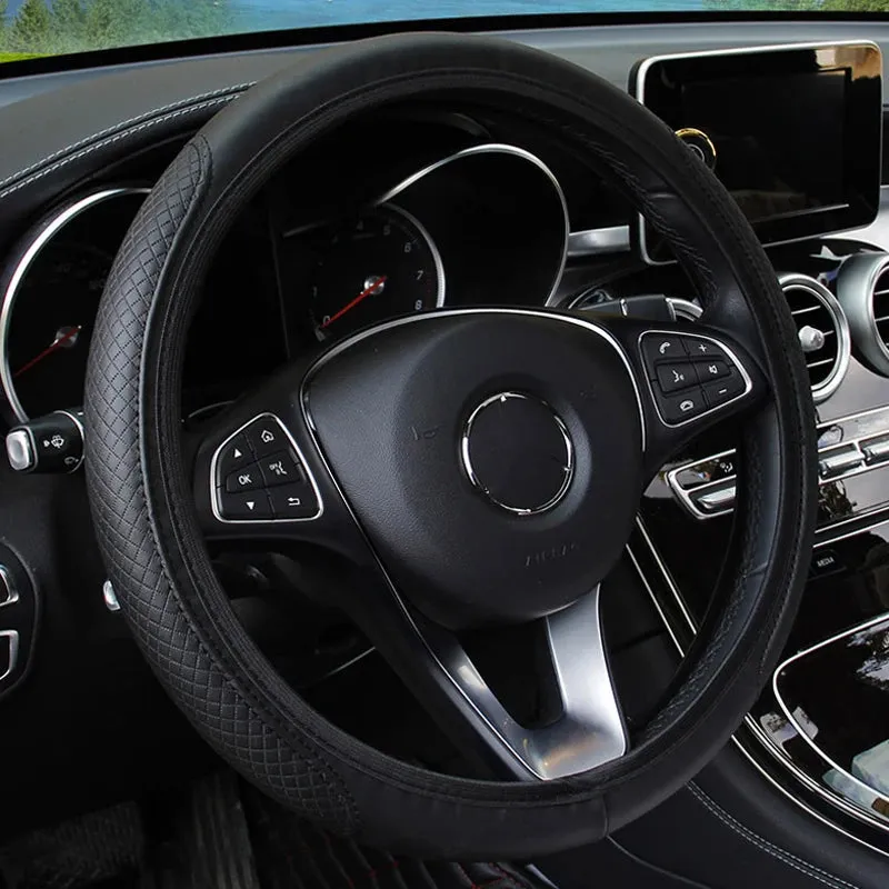 Breathable Microfiber Steering Wheel Cover 37-39cm