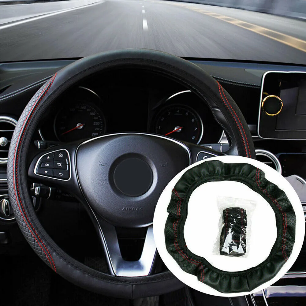 Breathable Microfiber Steering Wheel Cover 37-39cm