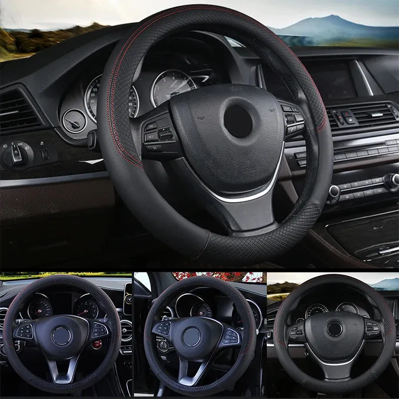 Breathable Microfiber Steering Wheel Cover 37-39cm