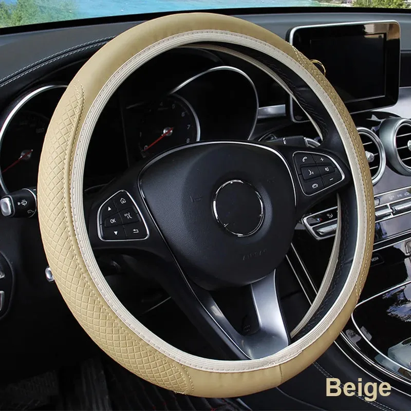 Breathable Microfiber Steering Wheel Cover 37-39cm