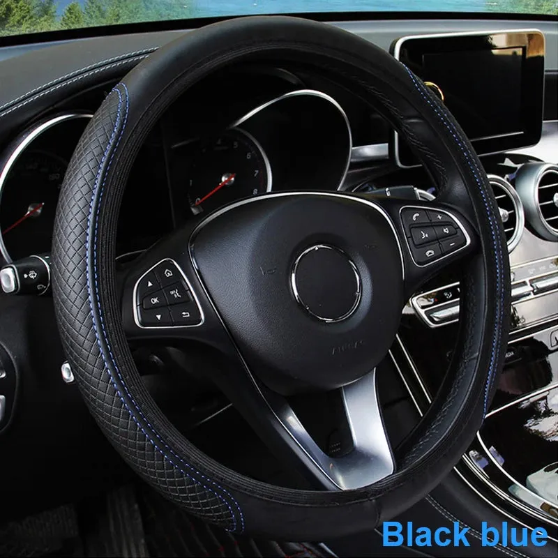 Breathable Microfiber Steering Wheel Cover 37-39cm