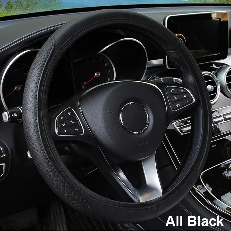 Breathable Microfiber Steering Wheel Cover 37-39cm