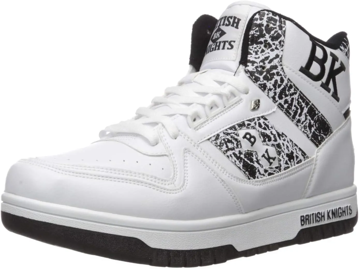 British Knights Men's Kings SL Fashion Sneaker Sneaker, White/black/el, 11 medium