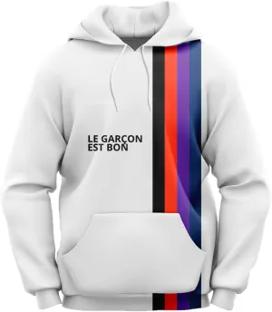 Campus Sophisticate Men's Premium Hoodie LE GARCON EST BON | Soft Breathable Lightweight Sport Sweatshirt