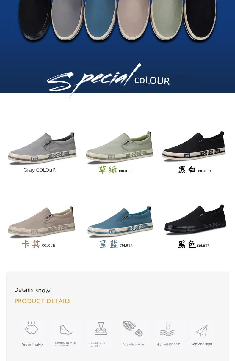 Canvas Men's Arrival Shoes Customer-approved for Spring/Summer 2024 Easiest Leisure Shoes Flat Shoes Board Loafers Trendy New Breathable Bottom Cloth Timeless Match Slip-on