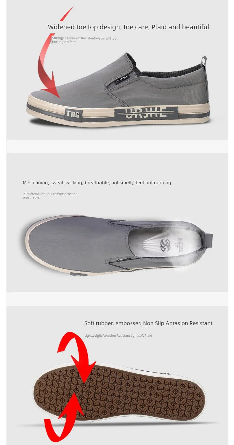 Canvas Men's Arrival Shoes Customer-approved for Spring/Summer 2024 Easiest Leisure Shoes Flat Shoes Board Loafers Trendy New Breathable Bottom Cloth Timeless Match Slip-on