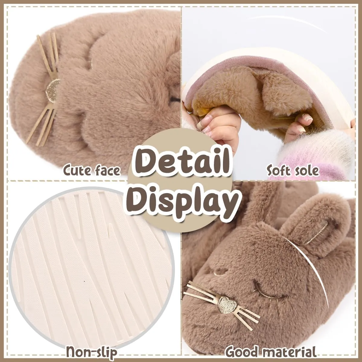 Caramella Bubble Bunny Slippers for Women Fuzzy Cute Animal Memory Foam House Rabbit Slippers Indoor Outdoor