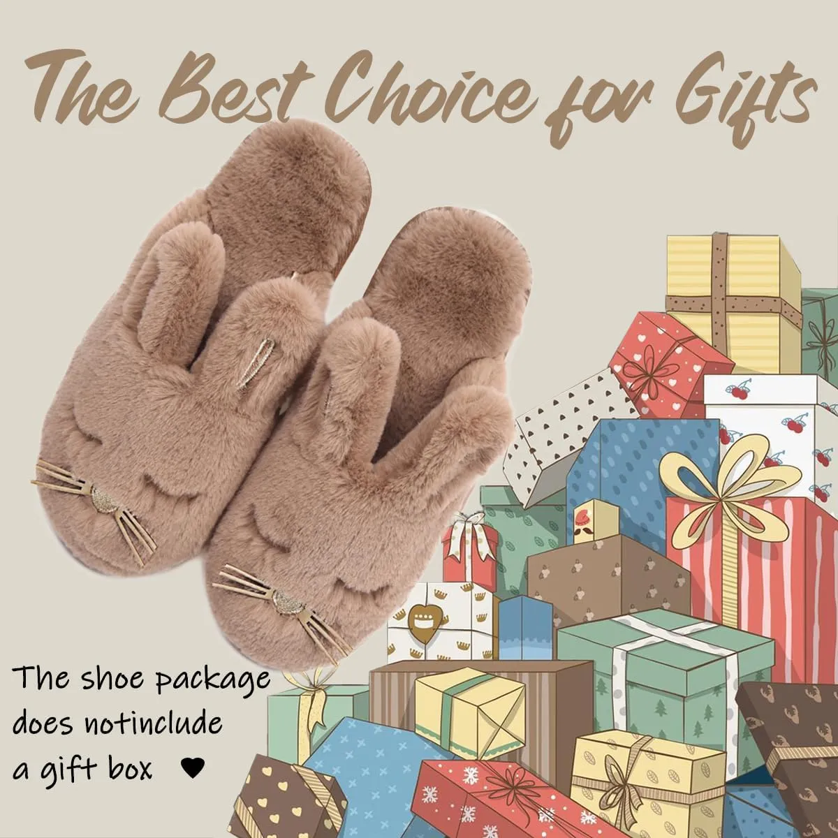 Caramella Bubble Bunny Slippers for Women Fuzzy Cute Animal Memory Foam House Rabbit Slippers Indoor Outdoor