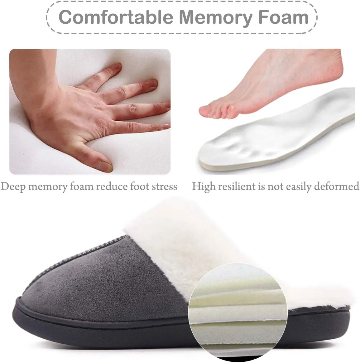 Caramella Bubble Women Slippers House Shoes : Fuzzy Fur Memory Foam Non Slip Slipper - Indoor Outdoor Ladies Maternity Home Slide