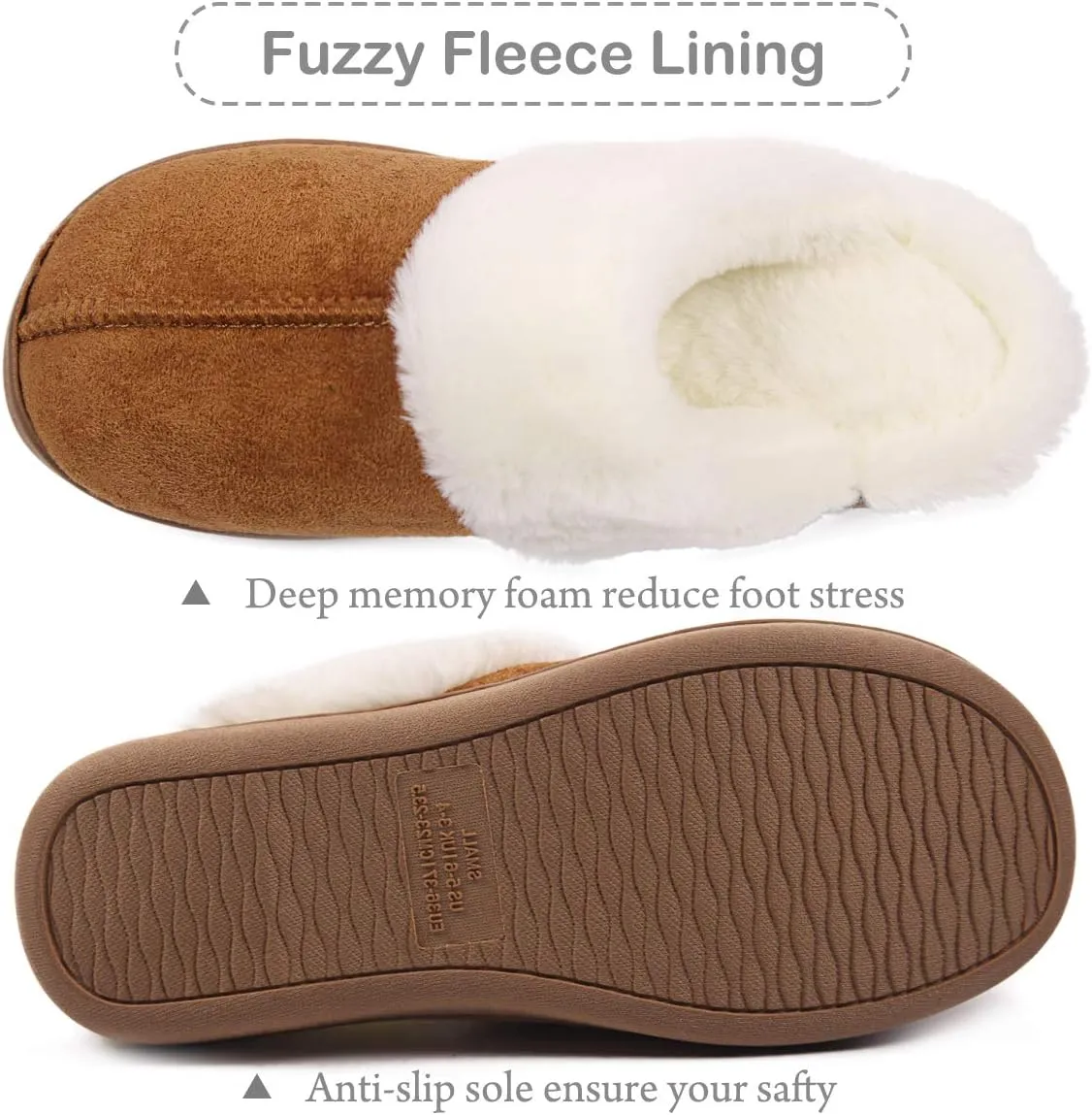 Caramella Bubble Women Slippers House Shoes : Fuzzy Fur Memory Foam Non Slip Slipper - Indoor Outdoor Ladies Maternity Home Slide