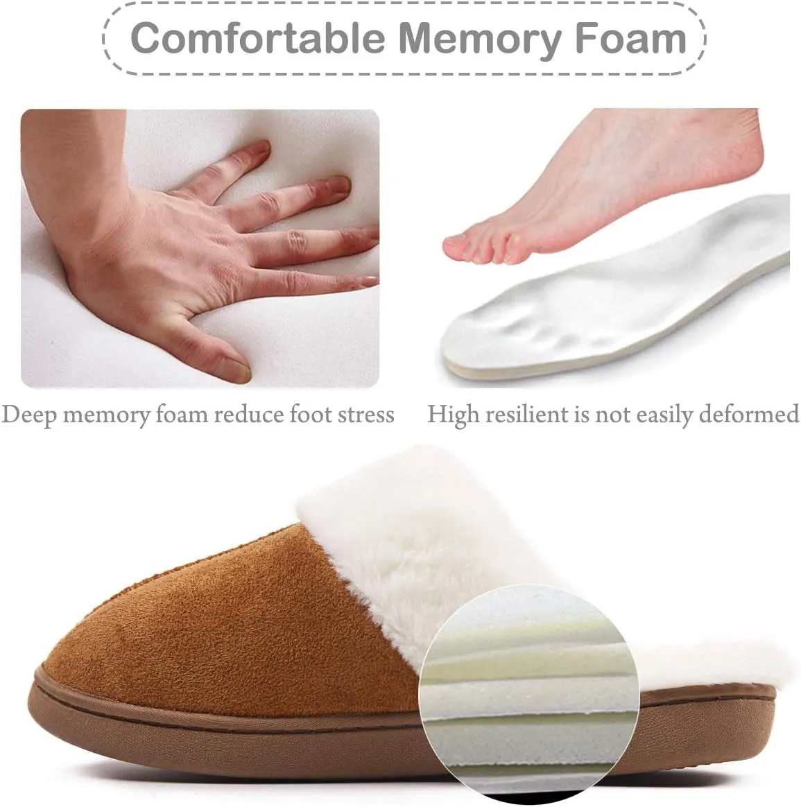 Caramella Bubble Women Slippers House Shoes : Fuzzy Fur Memory Foam Non Slip Slipper - Indoor Outdoor Ladies Maternity Home Slide