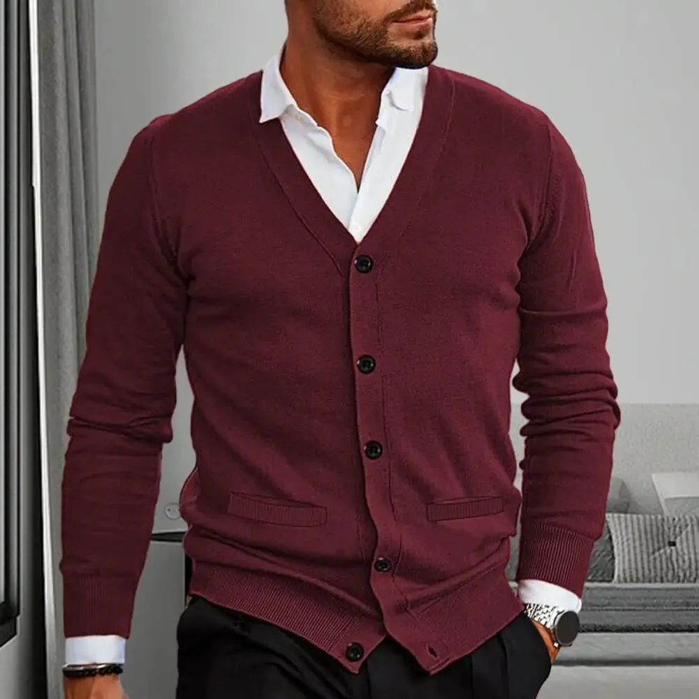 Cardigan Leo™ | Men's Knitted Cardigan | V-Neck Button-Up, Tailored Fit, Ribbed Cuffs & Hem