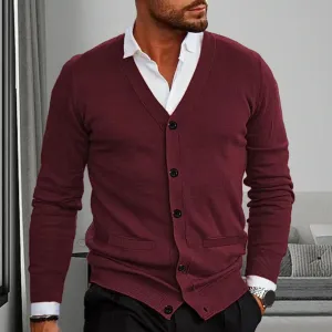 Cardigan Leo™ | Men's Knitted Cardigan | V-Neck Button-Up, Tailored Fit, Ribbed Cuffs & Hem