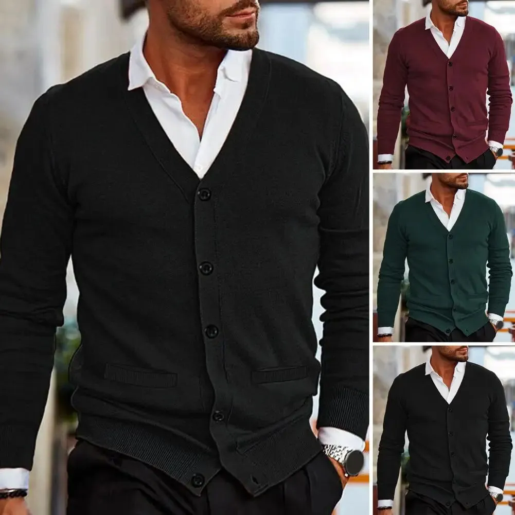 Cardigan Leo™ | Men's Knitted Cardigan | V-Neck Button-Up, Tailored Fit, Ribbed Cuffs & Hem