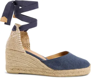 CASTANER Women's Carina 60mm Wedge Espadrille Sandal, Azul Oxford, 8