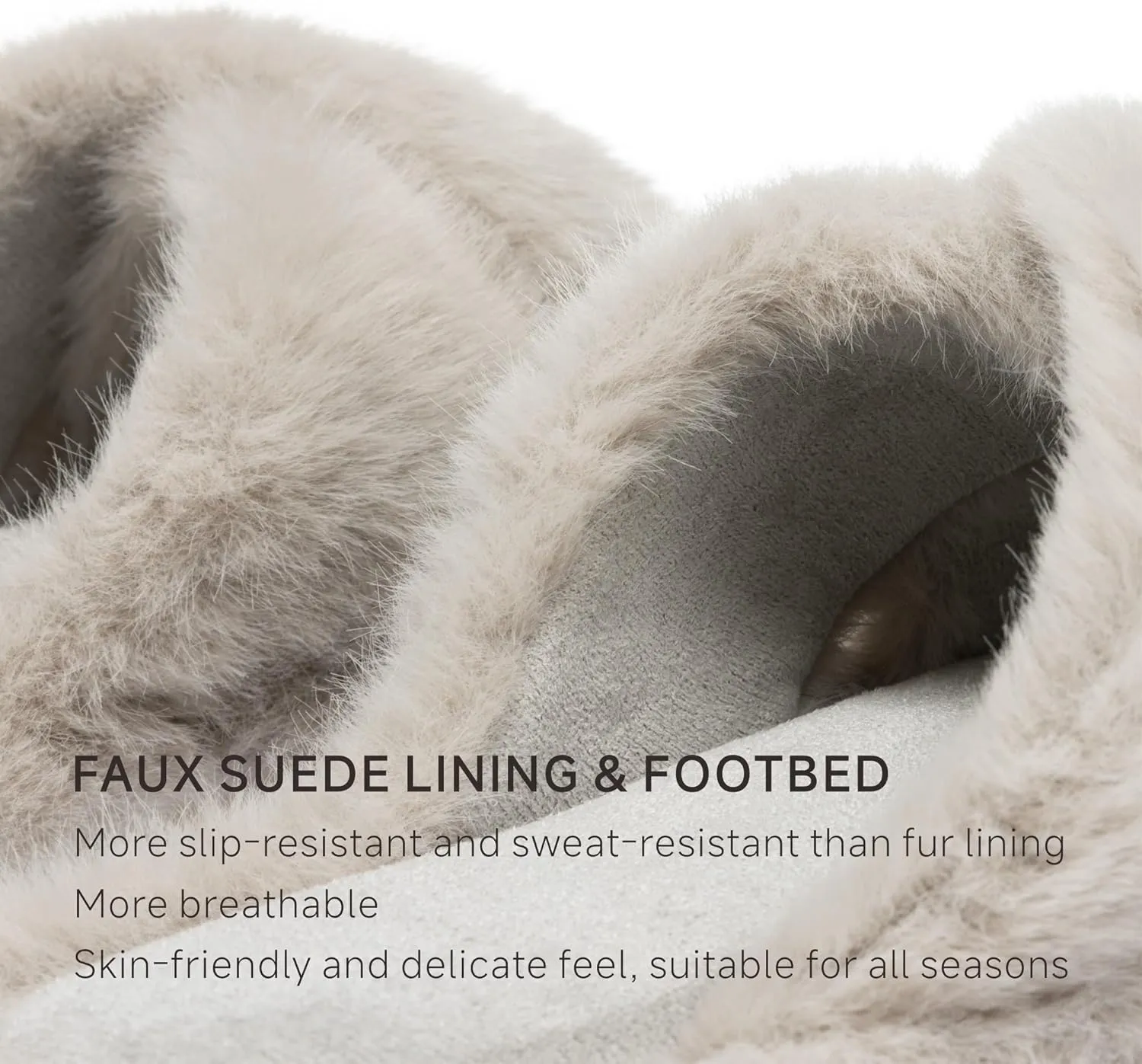 Chantomoo Women's Fuzzy Slippers - Memory Foam, Plush Comfy Bedroom Slides with Anti-Skid Sole