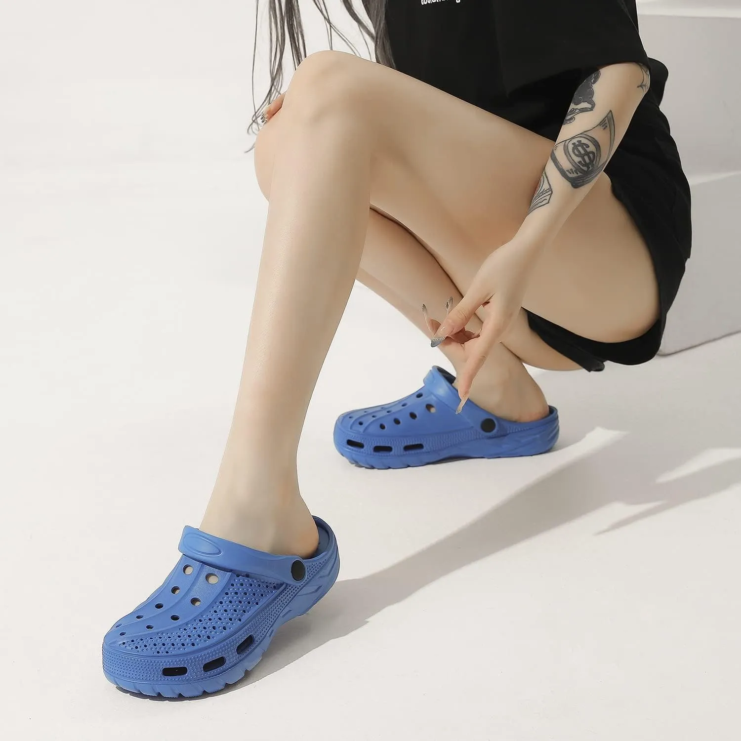 ChayChax Men's and Women's Arch Support Clogs Garden Shoes Slip-on Outdoor Beach Slippers with Removable Cushion Footbed