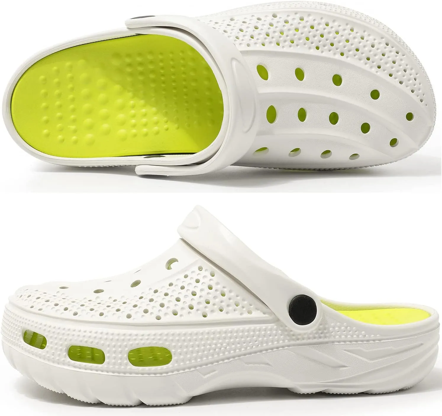 ChayChax Men's and Women's Arch Support Clogs Garden Shoes Slip-on Outdoor Beach Slippers with Removable Cushion Footbed