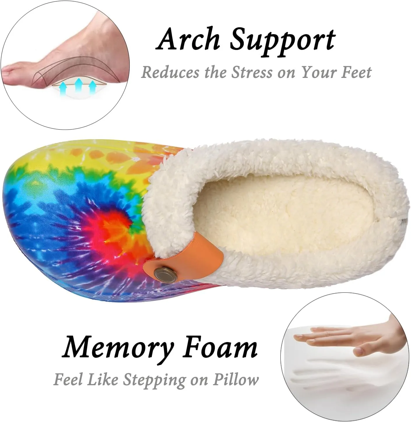 ChayChax Women and Men Fur Lined Clogs Memory Foam Warm Fuzzy Slippers Winter Waterproof Indoor Outdoor Slipper