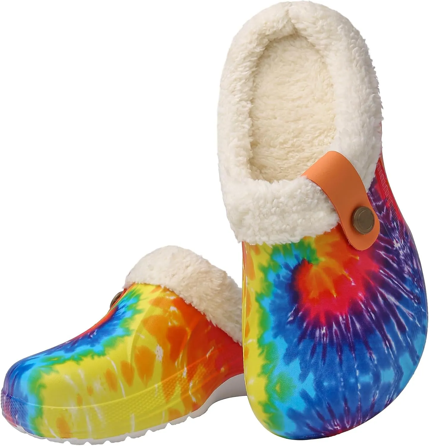 ChayChax Women and Men Fur Lined Clogs Memory Foam Warm Fuzzy Slippers Winter Waterproof Indoor Outdoor Slipper