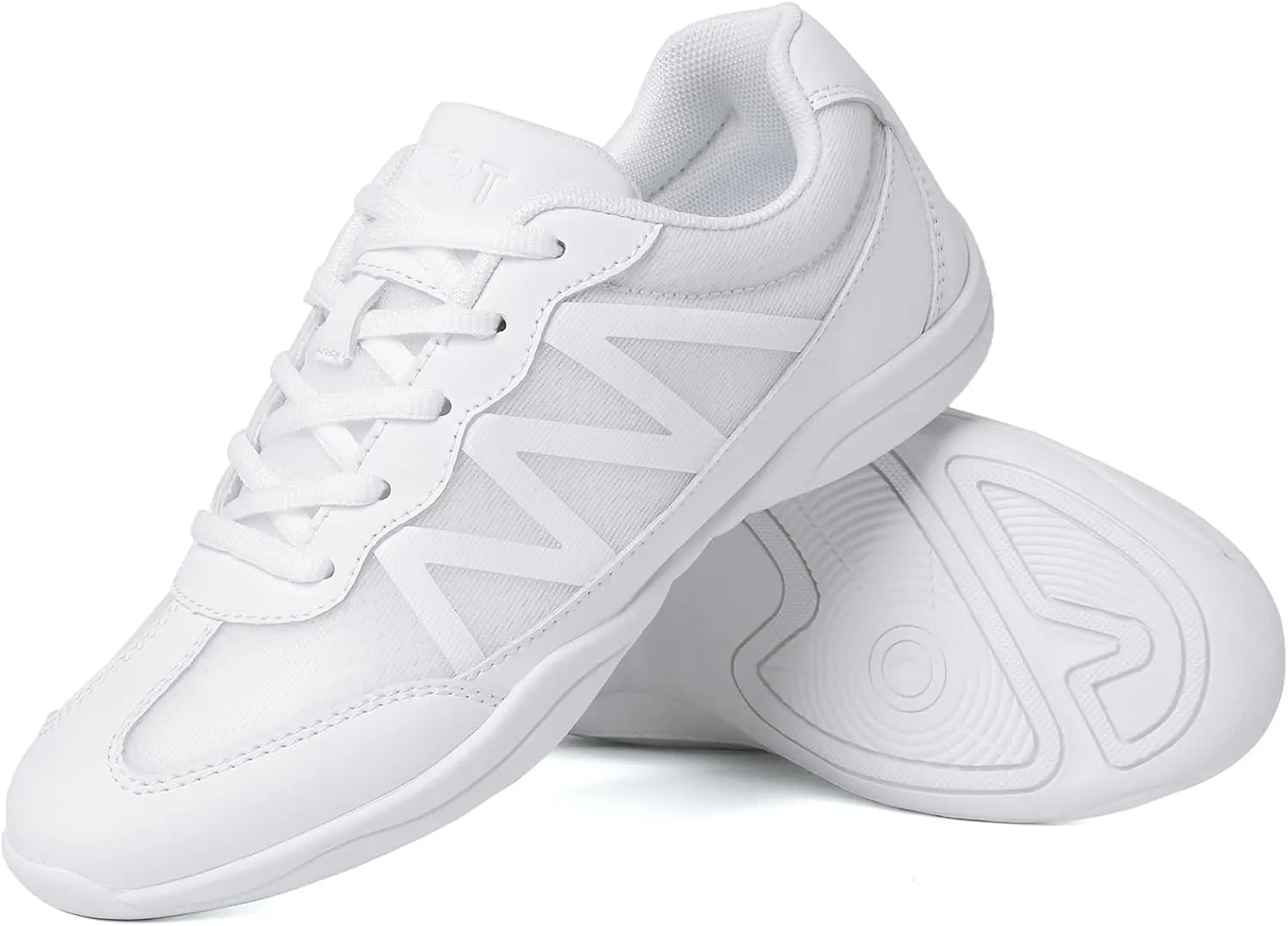Cheer Shoes for Youth Girls White Cheerleading Athletic Dance Shoes Tennis Sneakers for Competition Sport Training