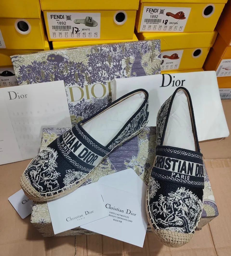 Christian Dior Oblique Embroidered Canvas Granville Espadrille