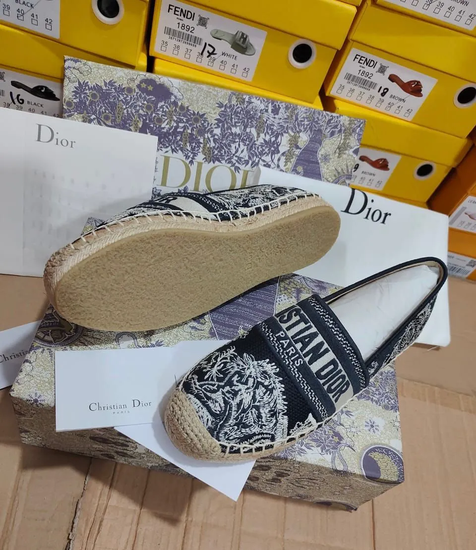 Christian Dior Oblique Embroidered Canvas Granville Espadrille