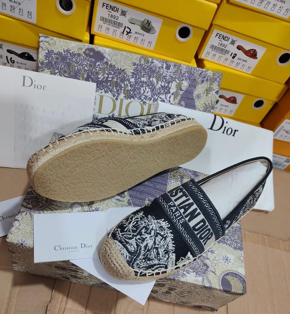Christian Dior Oblique Embroidered Canvas Granville Espadrille
