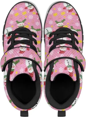 Christmas Sneakers for Girls Slip on Walking Shoes Breathable Lightweight Athletic Shoes with Hook and Loops