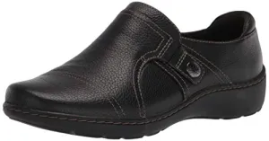 Clarks Women's Cora Poppy Loafer, Black Tumbled, 12