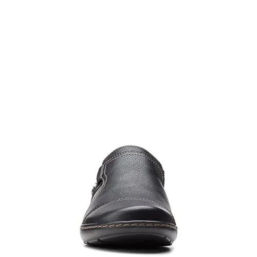 Clarks Women's Cora Poppy Loafer, Black Tumbled, 12