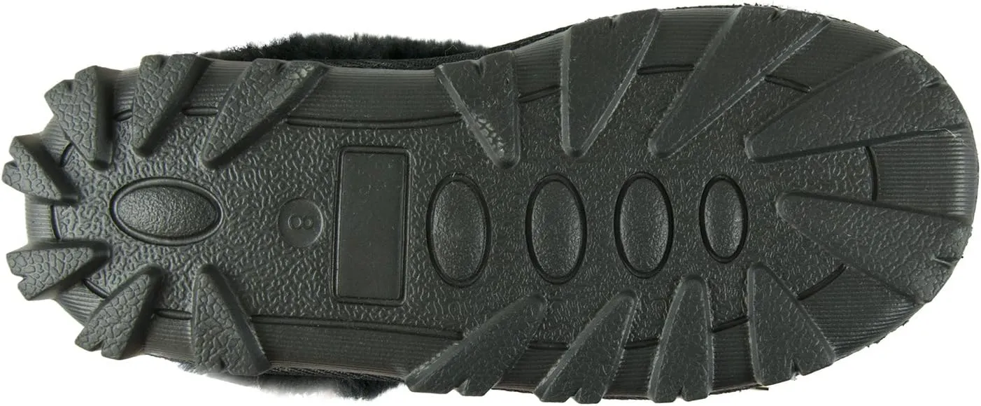 CLPP'LI Womens Slip on Faux Fur Warm Winter Mules Fluffy Suede Comfy Slippers