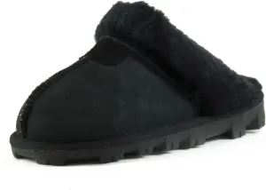CLPP'LI Womens Slip on Faux Fur Warm Winter Mules Fluffy Suede Comfy Slippers