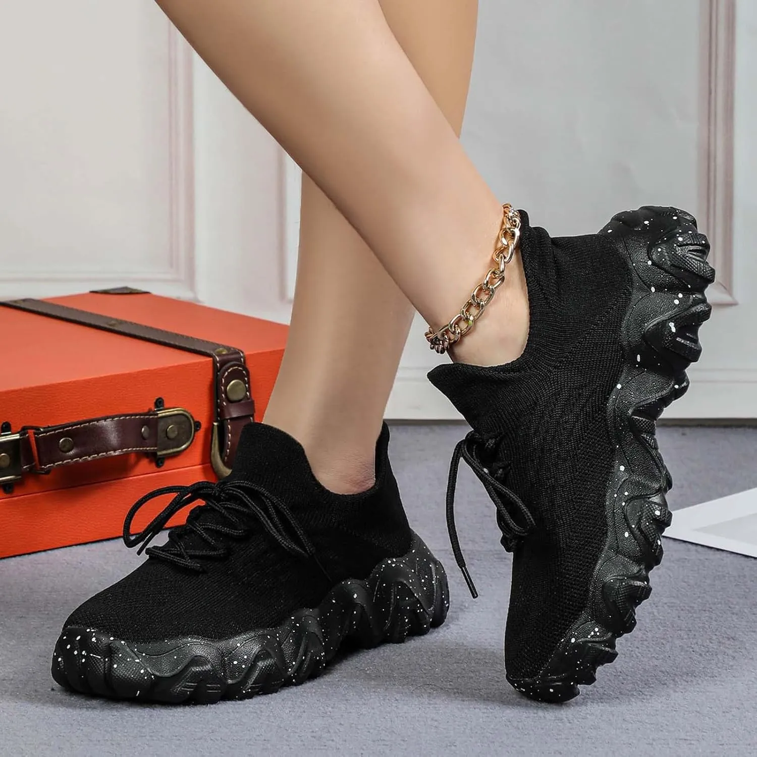 Comfortwear Ortho Shoes for Women Woven Breathable Soft Sole Slip on Walking Shoes with Arch Support Daily Commuting Shoes