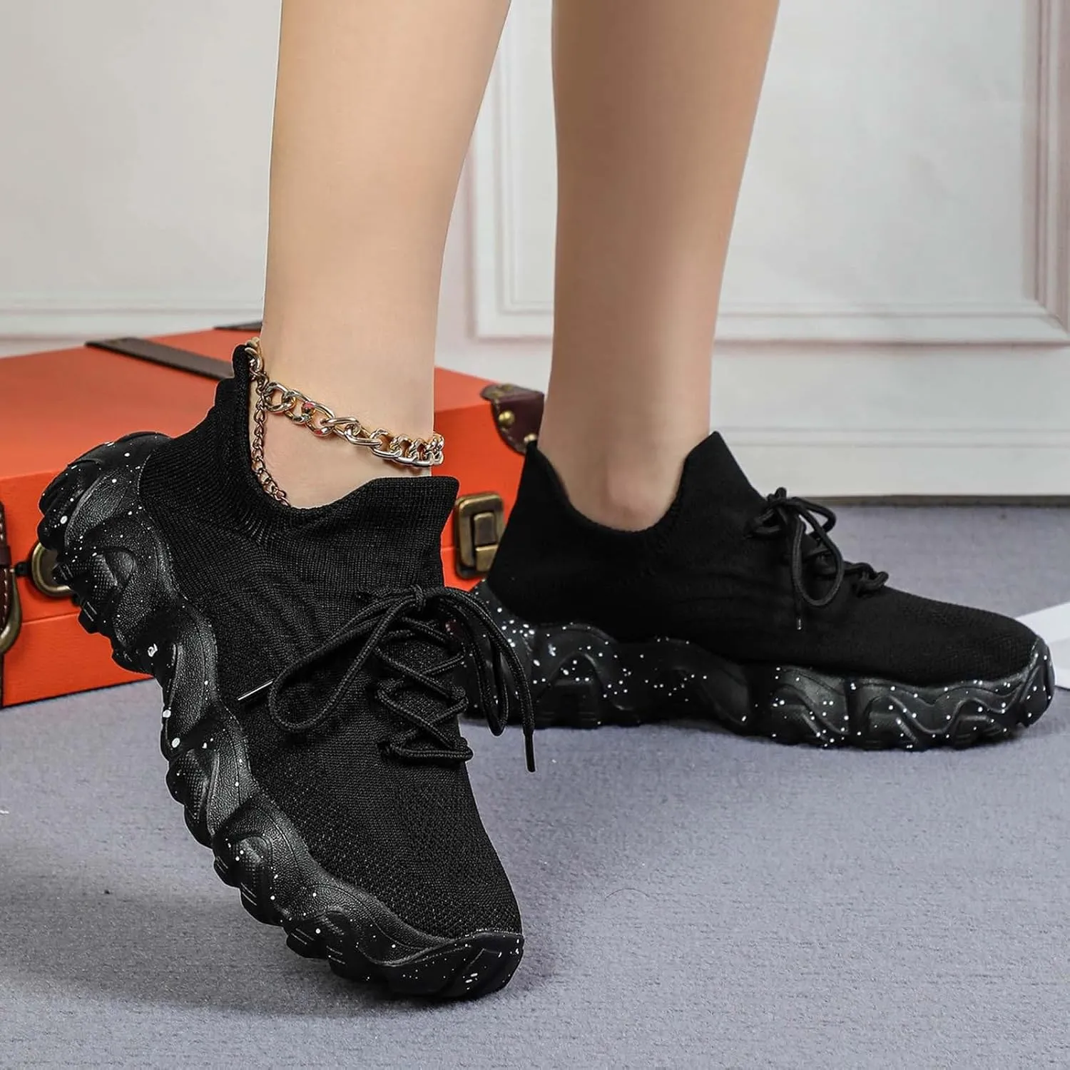 Comfortwear Ortho Shoes for Women Woven Breathable Soft Sole Slip on Walking Shoes with Arch Support Daily Commuting Shoes