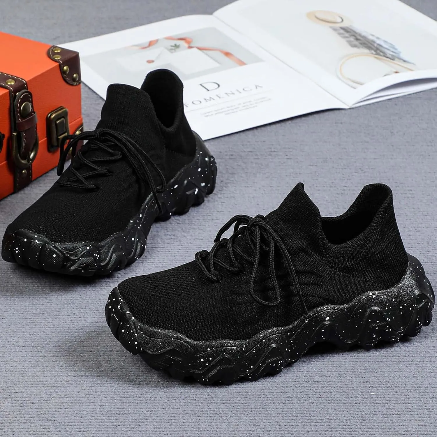 Comfortwear Ortho Shoes for Women Woven Breathable Soft Sole Slip on Walking Shoes with Arch Support Daily Commuting Shoes