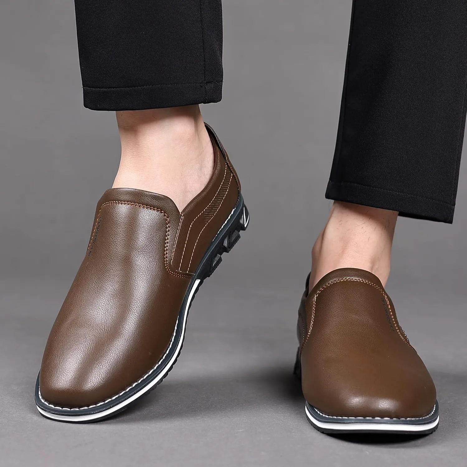 COSIDRAM Mens Casual Shoes Slip on Loafers Lightweight Hollow Out Breathable Male Shoes