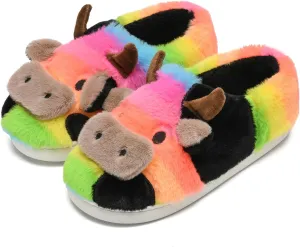 COVS Cute Cow Fluffy House Slippers - Kawaii Shoes for Women and Men, Indoor and Outdoor