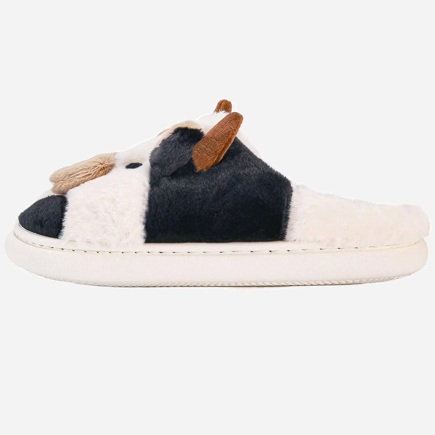 Cow Slippers for Women and Men, Fluffy Cute Cozy Cartoon Cow Cotton House Slipper Womens Milky Cows Animal Preppy Funny Furry Kawaii Bedroom Pillow Cloud Slippers for Women Indoor and Outdoor