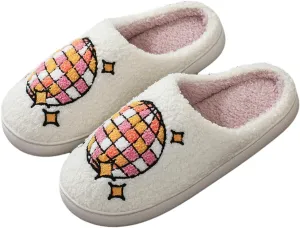 Cowboy Cowgirl Hat Slippers For Women Men Smile Face Slipper Plush Comfy Retro Preppy Slippers Warm Fuzzy House Shoes