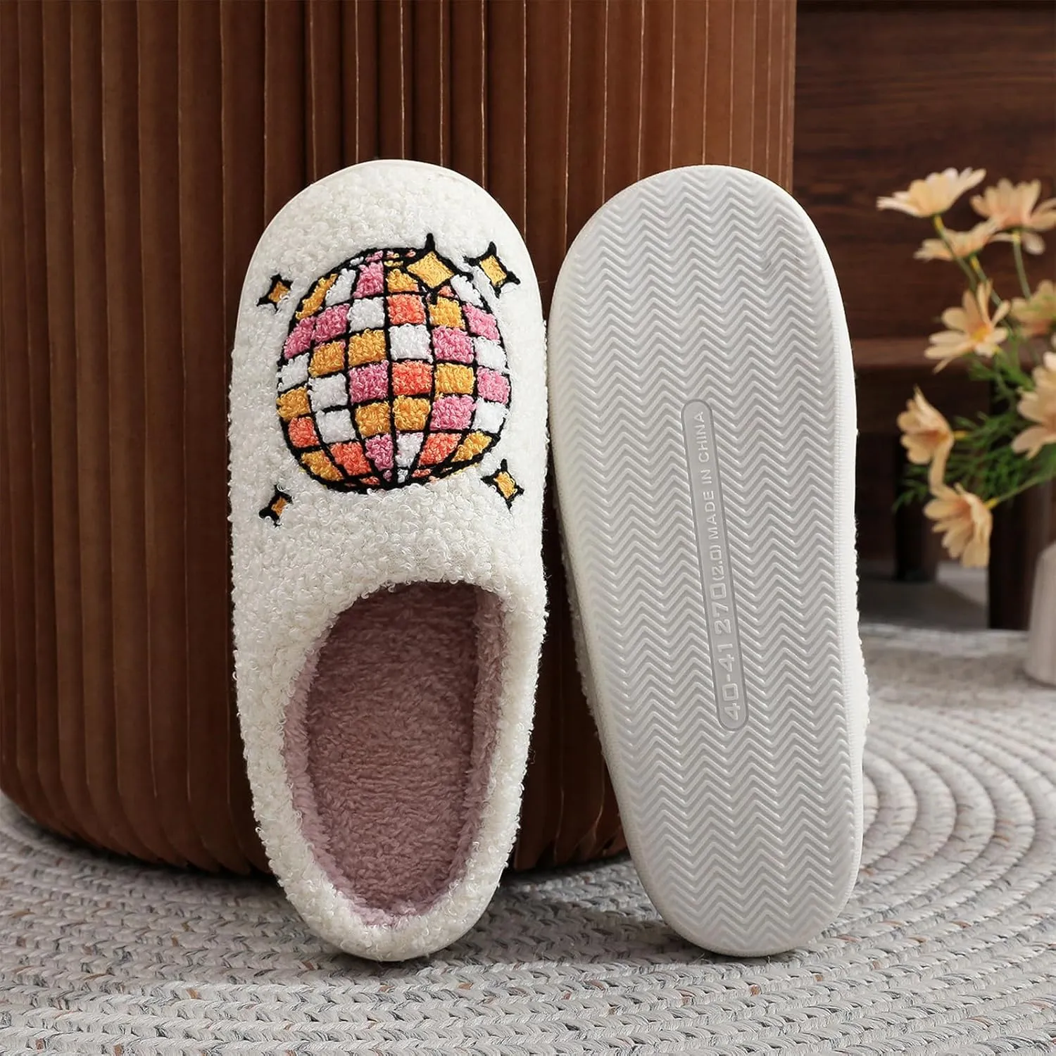 Cowboy Cowgirl Hat Slippers For Women Men Smile Face Slipper Plush Comfy Retro Preppy Slippers Warm Fuzzy House Shoes