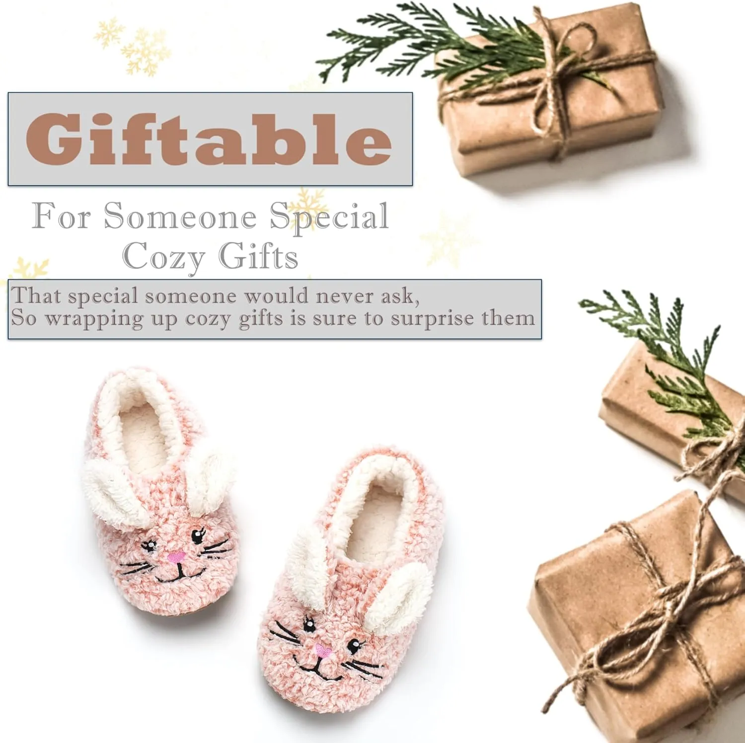 Cozylook Cute Animal House Slippers - Fuzzy Warm Bedroom Slipper Socks Non-Slip Grippers with Funny Face Designs, Fun Christmas Gifts Unique