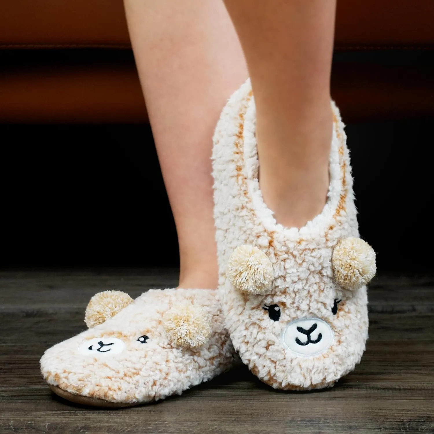 Cozylook Cute Animal House Slippers - Fuzzy Warm Bedroom Slipper Socks Non-Slip Grippers with Funny Face Designs, Fun Christmas Gifts Unique